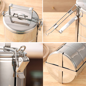 Stainless Steel Multi Layer Bento <b>Box</b> 1000ml <b>Stackable</b> <b>Lunch</b> Container For Students Adults Elderly - Product Image 3
