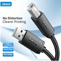 Câble d'imprimante USB Jasoz USB 2.0 A vers B mâle-mâle, cordon de données haute vitesse pour imprimante, scanner, ordinateur de bureau, ordinateur portable
