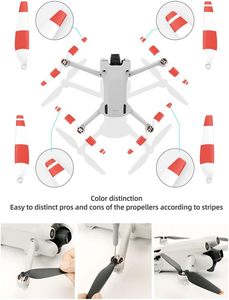 8 hélices Mavic Mini 3 Pro 6030F de bajo ruido y liberación rápida compatibles con Black Orange - Product Image 6