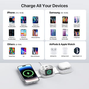 Cargador inalámbrico para <span class=keywords><strong>IPhone</strong></span>, reloj, <span class=keywords><strong>Airpods</strong></span>, estación de carga rápida portátil para viajes, compatible <span class=keywords><strong>con</strong></span> la serie <span class=keywords><strong>IPhone</strong></span> - Product Image 4