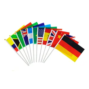 Custom Craft Office Furnishings Country'S National Flag for Office Table Decoration with Stand Resin Plastic Metal Wood Base