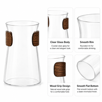 Tasse à café glacé créative en verre borosilicate transparent de 12 oz avec manchon en bambou pour lait, cocktail, yaourt