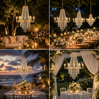 Support de bougie en acrylique transparent suspendu, idéal pour la décoration de plafond de mariage, lustre en verre, centre de table de mariage - Grande Vente