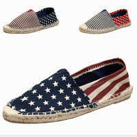 Chaussures en toile de lin pour hommes et femmes, style paresseux de pêcheur, chaussures d'été de vieux Pékin
