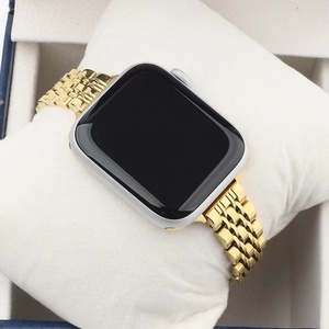 Correa <span class=keywords><strong>de</strong></span> reloj <span class=keywords><strong>de</strong></span> acero inoxidable delgada para <span class=keywords><strong>Apple</strong></span> <span class=keywords><strong>Watch</strong></span> Series 7 <span class=keywords><strong>6</strong></span> 5 4 3 2 1 correa <span class=keywords><strong>de</strong></span> reloj <span class=keywords><strong>de</strong></span> repuesto con siete cuentas - Product Image 1