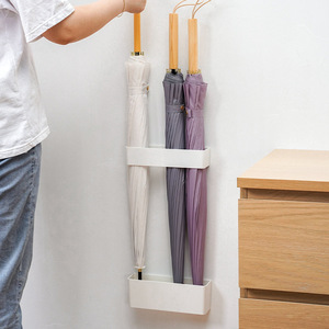 Yimijia Umbrella Storage Rack White Wall Mounted Japanese Style 10 Capacity Umbrella Stand With Velcro Closure - Product Image 2