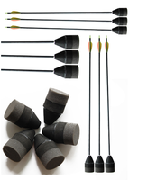 Pointes de flèches en mousse Jiewoo haute élasticité pour combat, en fibre de verre colorée, avec pointe en acier et plumes en plastique – Équipement de tir