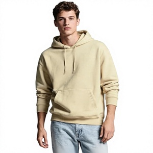 300g <b>Polyester</b>/Cotton Brushed Fleece Men's Regular Fit Windproof Waterproof Eco-Friendly Acid Wash Front Logo Custom <b>Hoodie</b> - Product Image 1