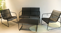 Meubles d'extérieur table de jardin conjuntos de jardn mesas y sillas Mobilier d'extérieur KD 4PCS Patio Textiener Garden Sofa Set