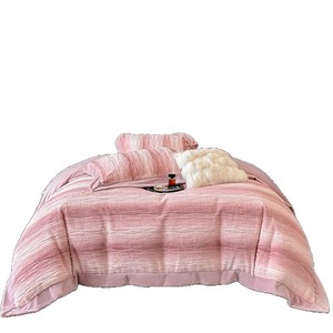 Milk Fleece Four-Piece <b>Bedding</b> <b>Set</b> Solid Color Anti-static Thickened Winter Warm Home Use Sheet Style - Product Image 2