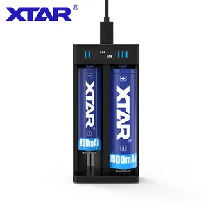 XTAR USB ميناء MC2 زائد 3.7v ليثيوم أيون 26650 18650 2 فتحات الليثيوم liion شاحن بطارية 2 خليج لمضيا 3.7v بطاريات