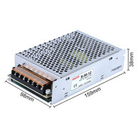 Fuente de Alimentación Conmutada Industrial MWISH S-50-12 50W 12V 4.2A, Carcasa Metálica, para PLC, Sensor, Relé, Gabinete de Control, Automatización