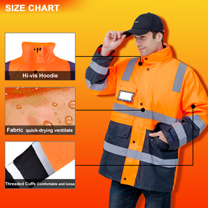 Multi-Occupation Warm Reflective <strong>Safety</strong> <strong>Jacket</strong> Durable Oxford Windproof Waterproof Detachable Sleeve 6 in <strong>1</strong> <strong>Safety</strong> <strong>Jacket</strong> - Product Image 3