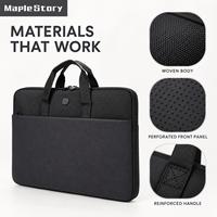 Housse d'ordinateur portable en gros avec poignée, poche avant, doublure douce, sac de voyage professionnel pour ordinateur, logo personnalisé, 14-16 pouces