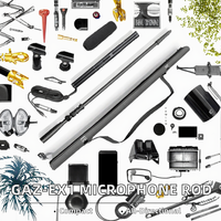 Tige d'extension de microphone dynamique GAZ-EX1 3.2M/3.8M Interview en carbone Film rétractable filaire omnidirectionnel Crew Pick Bar Booms Pole