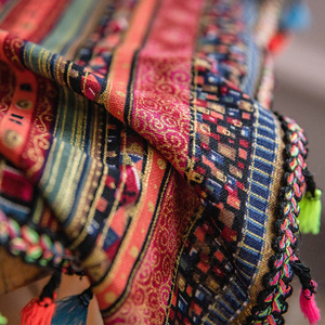 Rideaux Jacquard Avec Glands Salon Rideaux D'extérieur Tissu Oriental <span class=keywords><strong>Japonais</strong></span> Porte Rideaux Panneaux Vintage - Product Image 6