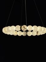 Luminaire suspendu en cuivre et albâtre espagnol, luminaire artistique pour salon, chambre à coucher, salle à manger et escalier.
