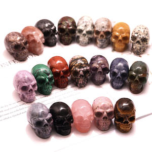 2 인치 고품질 천연 돌 보석 다양한 색상 크리스탈 두개골 - Product Image 2