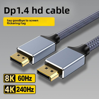 Câble DP 1.4, 8K 4K 144Hz 2K 165Hz Mâle-Mâle, Câble HDTV pour Moniteur de Jeu, Téléviseur, PC