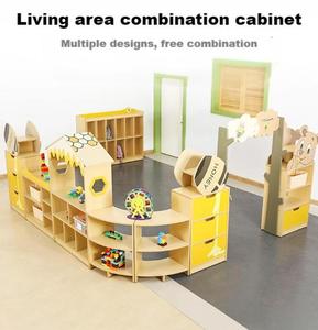 Api per bambini combinazione di gomma legno armadietto per la scuola in età prescolare zona zaino Rack Vending tavolo giocattolo <span class=keywords><strong>angolo</strong></span> di stoccaggio - Product Image 2