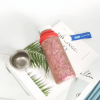 Tumbler Titanium Murni 17oz Dinding Ganda Bebas BPA Tutup Lipat Satu Tekan Anti Bocor Sedotan Tetap 500ml Retensi Panas 12 Jam Tali Pegangan