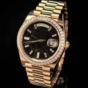 Reloj de Lujo de Alta Calidad con Bisel de Diamantes en Oro Rosa, Acero Inoxidable, Cristal de Zafiro, Movimiento Mecánico, Resistente al Agua 100 Bar - Product Image 2