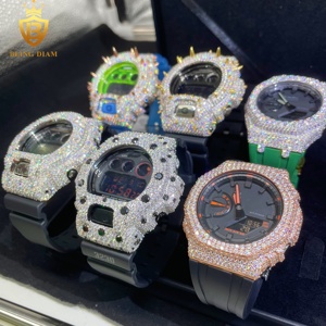 Nouveaux styles en vrac lunette de montre VVS Moissanite boîtier de montre en diamant GA2100 DW6900 montre lunette bande passe testeur de diamant - Product Image 4