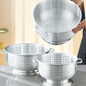 Jade Bird Aluminum Drain Basket Round With Handle 20cm Versatile Kitchen <b>Sieve</b> - Product Image 3