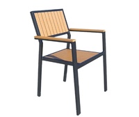 Chaise d'extérieur et de jardin STG moderne en métal et aluminium, empilable, inclinable, confortable, noire, pour patio et cour