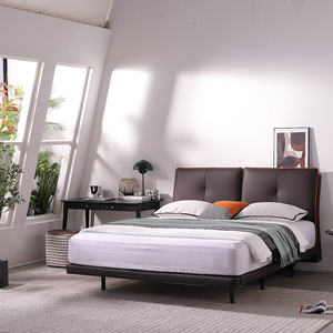 <span class=keywords><strong>Letto</strong></span> in Pelle con <span class=keywords><strong>Testiera</strong></span> a Doppio Cuscino e Striscia Luminosa Nascosta, Personalizzato in Fabbrica, con Struttura in <span class=keywords><strong>Legno</strong></span> Moderna per Uso Alberghiero - Product Image 1