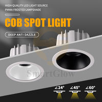 Éclairage de plafond commercial, downlight et spot LED réglables, downlight LED à intensité variable, spot LED étanche sans cadre