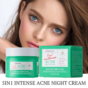 Crème <span class=keywords><strong>de</strong></span> <span class=keywords><strong>Nuit</strong></span> Réparatrice Visage Douce <span class=keywords><strong>Anti</strong></span>-Acné Intense 5-en-1 Certifiée Bpom KORMESIC 50g, Marque Privée Personnalisée - Product Image 6
