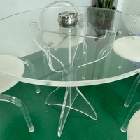 Table de présentation ronde en acrylique transparente personnalisée, table basse unique en forme d'arbre en plexiglas, support transparent en plexiglas pour exposition