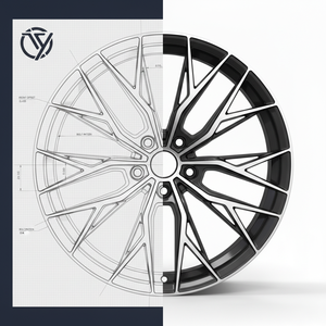 Rines de aleación con patrón intrincado de telaraña, cara pulida y concava para autos deportivos de lujo - Product Image 6