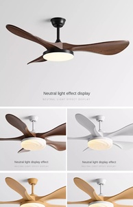 Nordic Vintage LED ventilateur de plafond lumière onduleur Intelligent suspendu pour la maison salle à manger et salon lustre électrique atmosphérique - Product Image 5