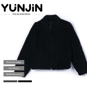 Cappotti invernali 2025 da donna giacca <span class=keywords><strong>corta</strong></span> in pile in vera lana con tasche a maniche lunghe e caldo capispalla abiti autunnali - Product Image 1