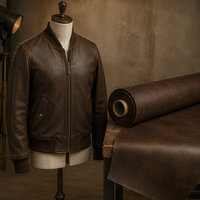 Fournisseur de cuir microfibre vintage brun foncé pour blouson bomber, doux, anti-rayures, élastique, conforme aux normes EU POPs SGS ISO GRS REACH RoHS OEM