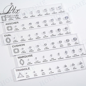 Holycome Jewelry Sales - Kits d'outils pour bijoux en zircone cubique <span class=keywords><strong>blanche</strong></span> 5A - Guide des tailles des pierres pour bagues - Référence pour la taille des carats de diamants - Product Image 2