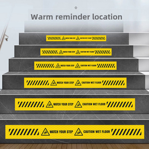 Tùy chỉnh sàn Decal Twill kết cấu cán phim xem bước của bạn thận trọng sàn ướt PVC Vinyl chống trượt Dán Sàn - Product Image 5