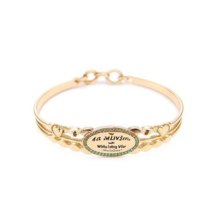 Bracelet tendance en acier inoxydable 316L plaqué or PVD, avec breloque ovale et motif cœur, pour femme, accessoire de bijouterie - Product Image 2