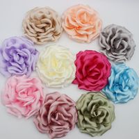 Fleur de pivoine coréenne en satin de 10 cm, faite à la main, plissée, rose 3D, broche, accessoires DIY pour robe, chaussures, sac