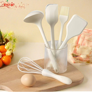 <b>Mini</b> Silicone Spatula Set White Non Stick Baking Cooking Utensils For Baby Food High Temperature Resistant Kitchen <b>Tools</b> - Product Image 1