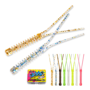 Spinpoler TPR leurres de pêche appâts souples Mini ver Ajing 55mm Isca artificiel flottant <span class=keywords><strong>Drop</strong></span> <span class=keywords><strong>Shot</strong></span> poisson de roche pêche sur glace lumineuse - Product Image 1