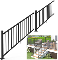 Rampe d'escalier minimaliste en fer forgé, alliage d'aluminium, acier inoxydable, pour balcon et véranda, résistante à la rouille, finition poli miroir