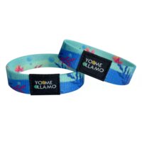 Bracelets promotionnels personnalisés en polyester extensible, imprimés par transfert thermique, imitation tissée antique, avec logo sur mesure