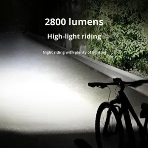 Lumière avant de vélo LED 2800lm, étanche IPX6, rechargeable, 6 modes, pour vélo de montagne, route, conduite nocturne - Product Image 2