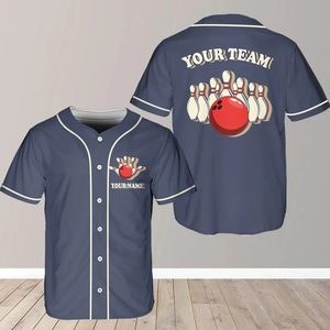 Camiseta de Béisbol Personalizada Estilo Retro, 100% Poliéster, Transpirable, de Secado Rápido, Cuello Henley, Nombre del Jugador, Números del Equipo, Digital - Product Image 3
