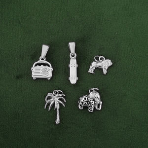 Olivia Acero inoxidable árbol de coco monopatín Pvd 18K chapado en oro León elefante Ridio hombres mujeres moda colgante para hacer DIY - Product Image 4