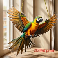 Adorno Navideño Acrílico 2D con Diseño de Pájaro para Colgar en la Pared de la Sala de Estar o la Puerta del Jardín, Ideal para Regalo
