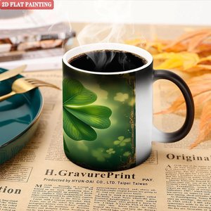 Outdoor Lawn Picnic Drinking Mug Frosted Black 11oz Ceramic Heat Sensitive <b>Magic</b> Cup - Product Image 5